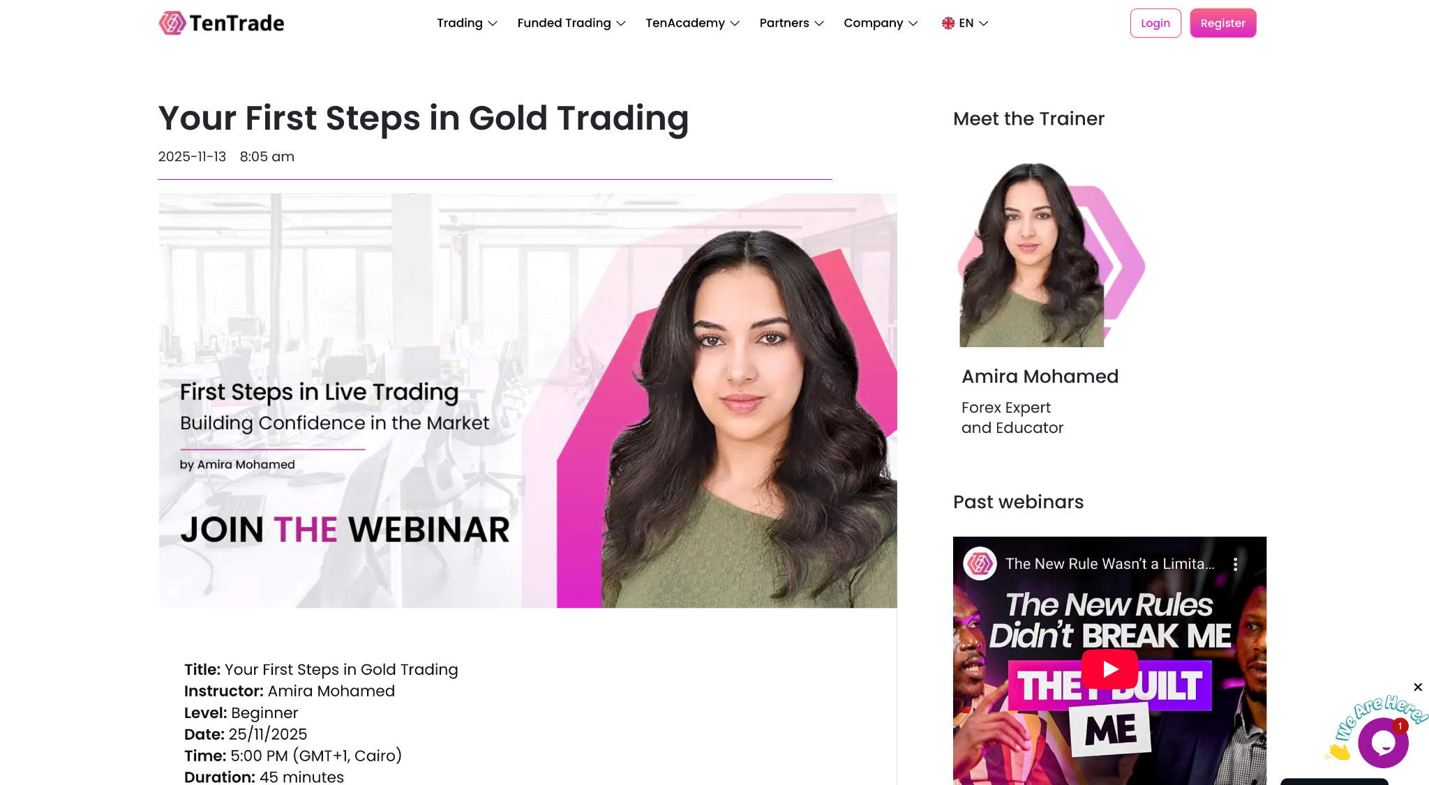 TenTrade webinars