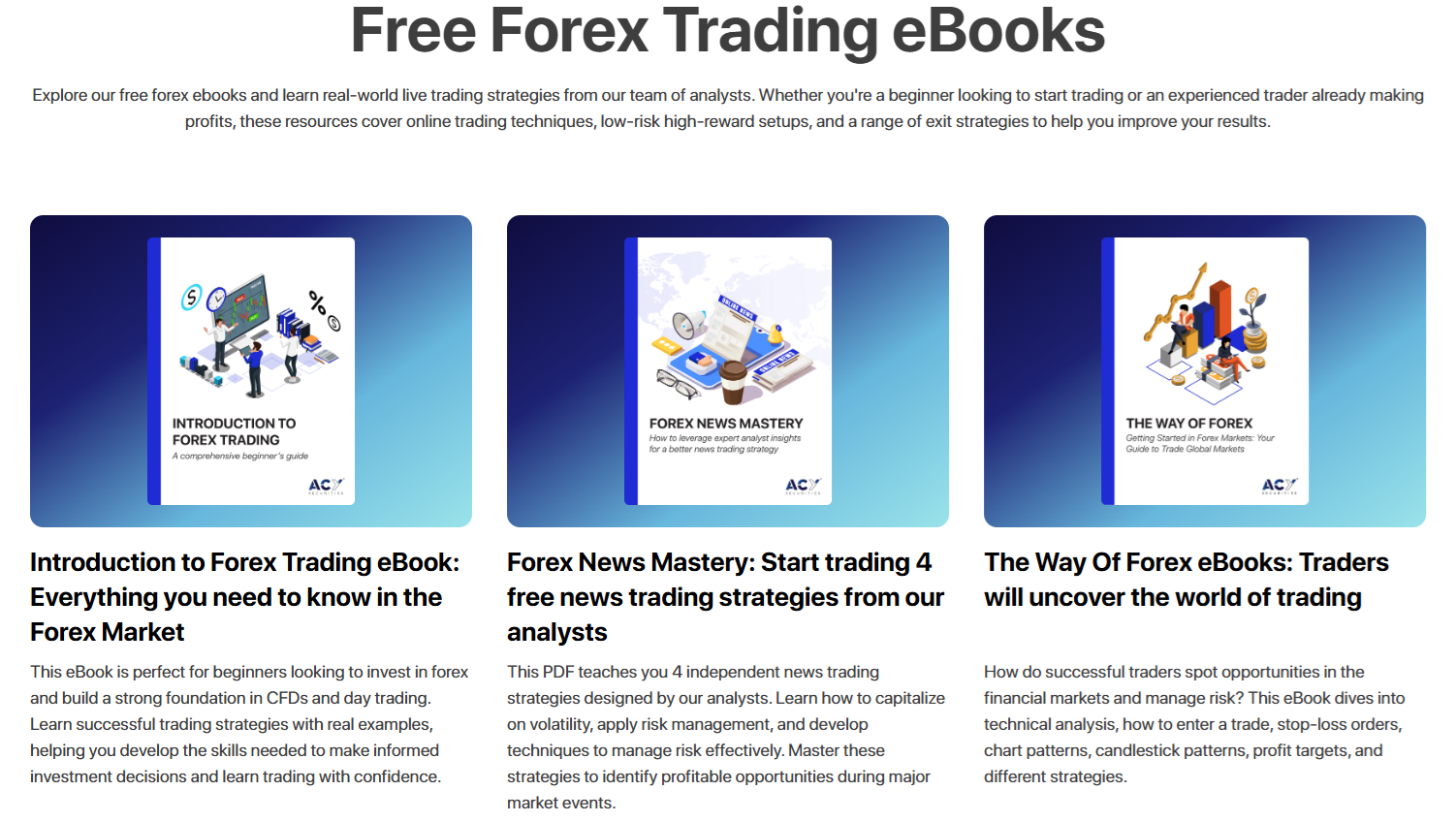 ACY Securities’ ebooks
