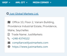 Just Global Markets Ltd’s licensing info at fsaseychelles.sc