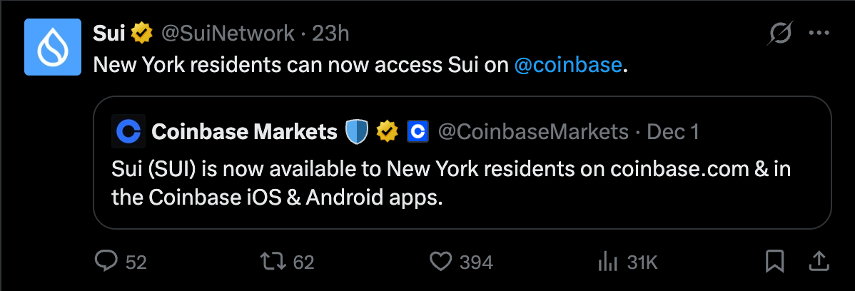 sui official x account