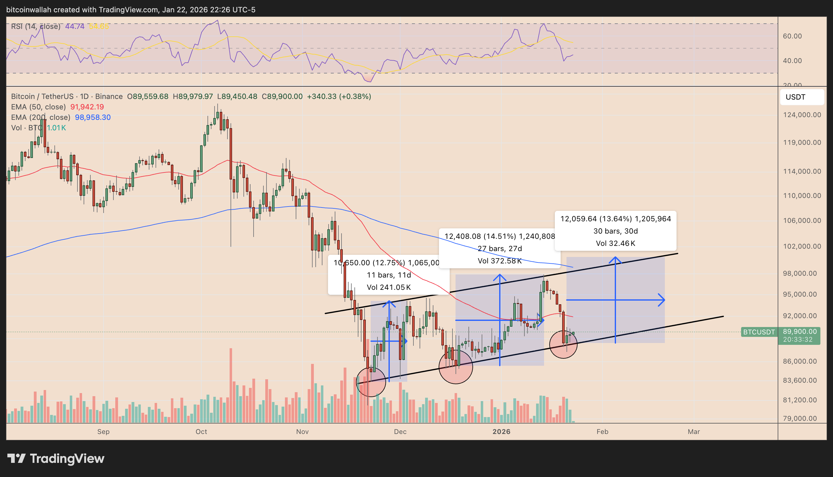 BTC/USDT daily price chart