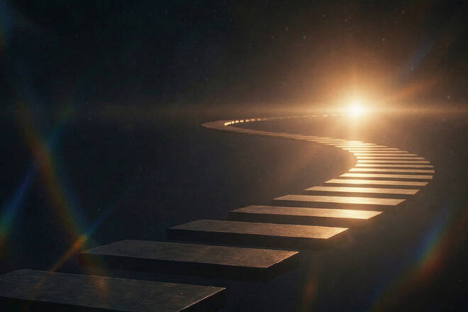 Floating walkway and the sun.