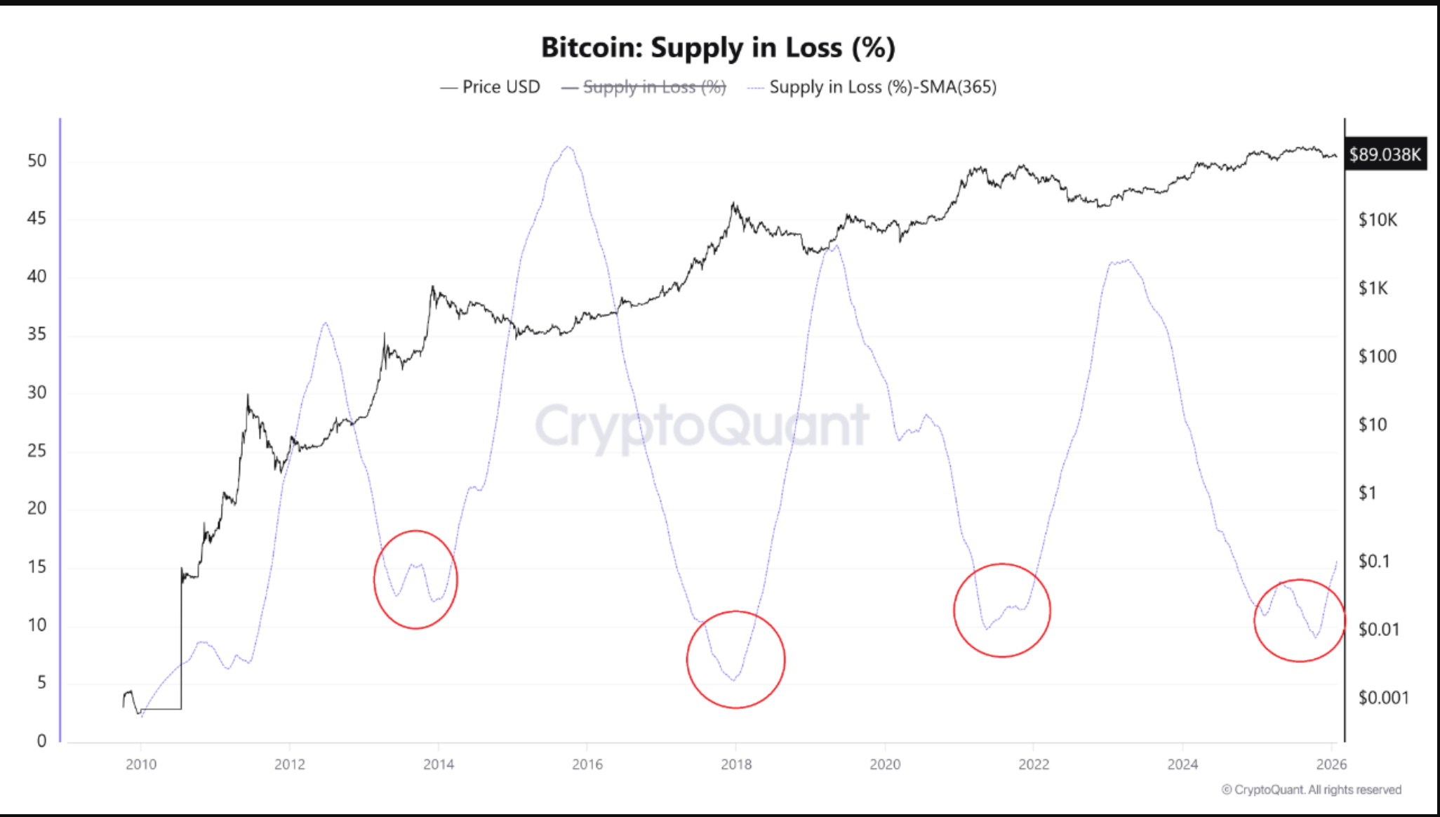 Bitcoin supply in profit