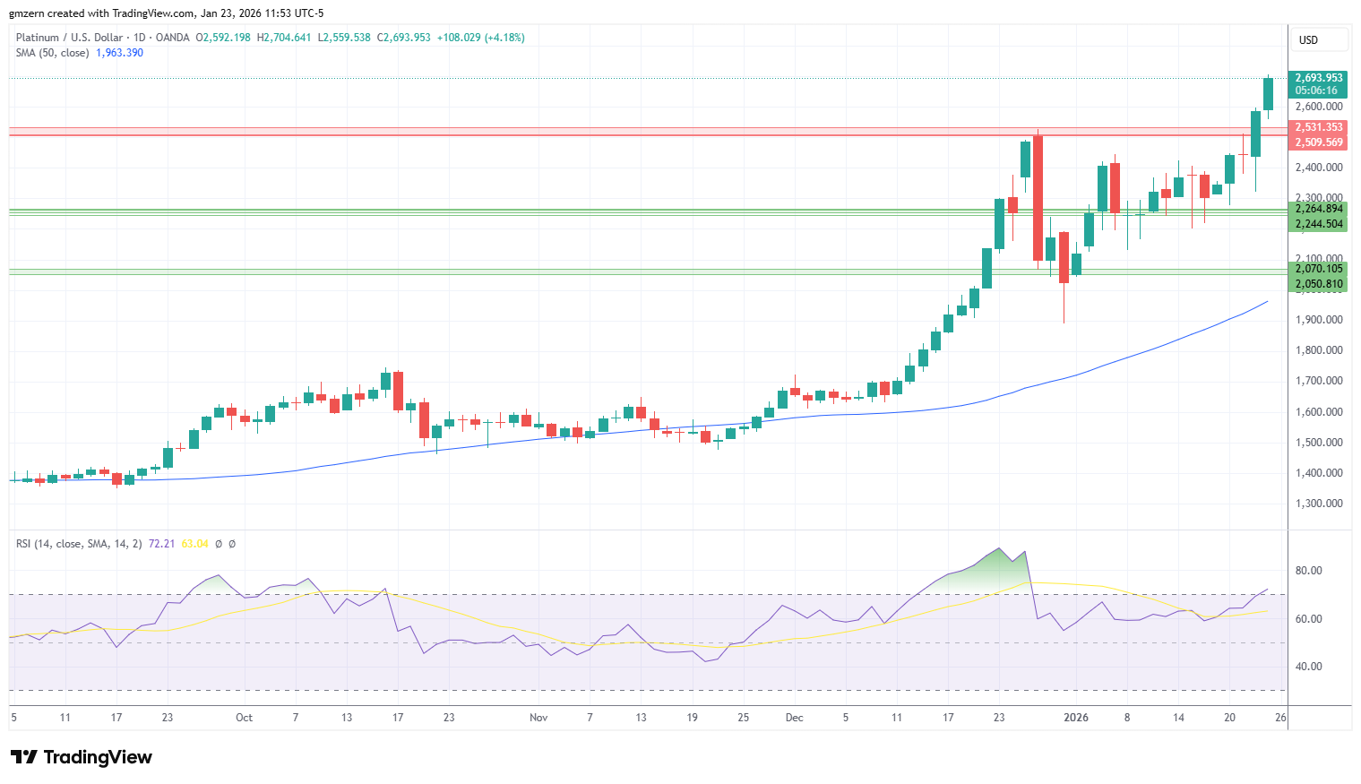 Platinum 230126 Daily Chart