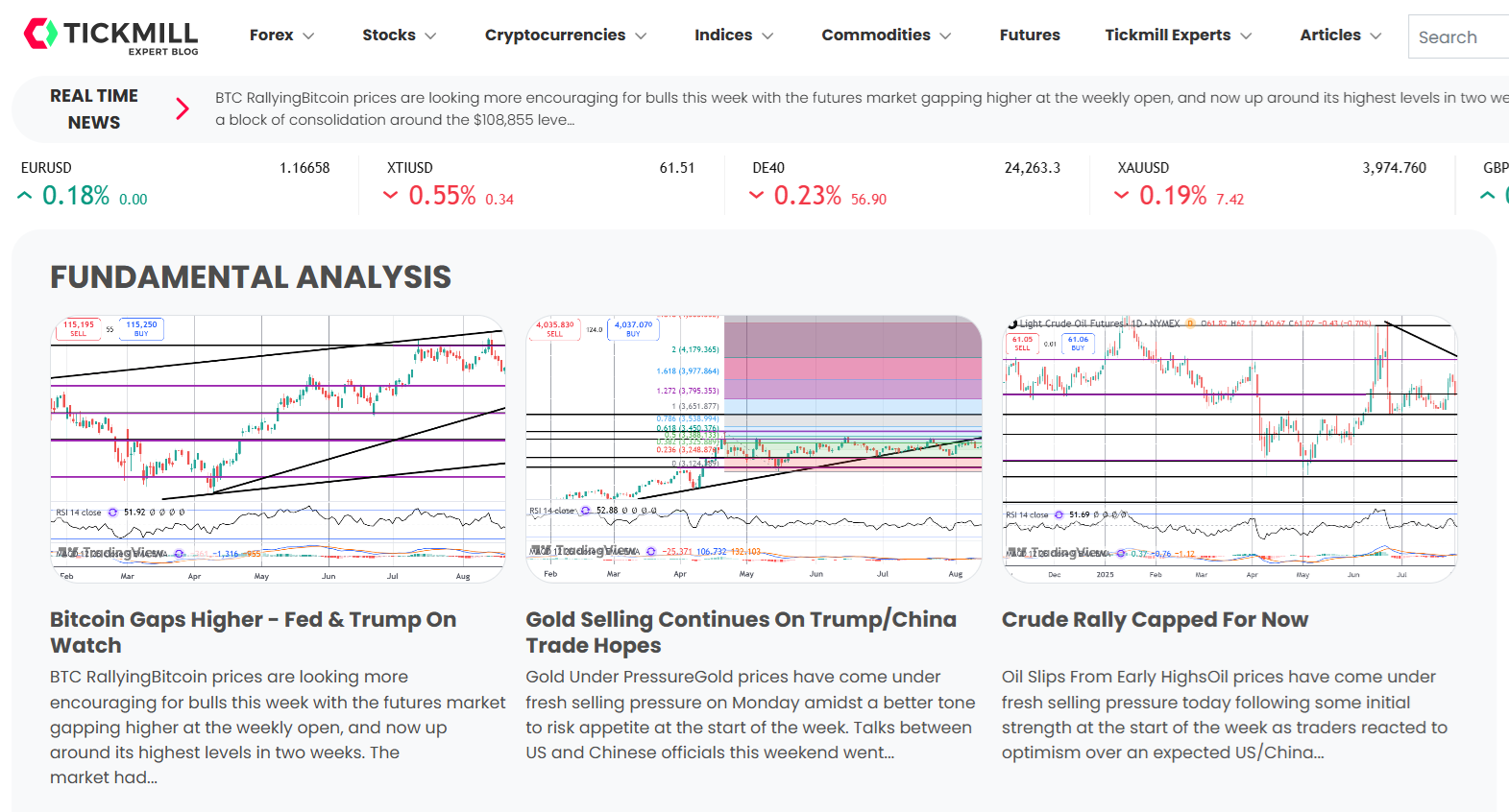 Tickmill’s fundamental analyses