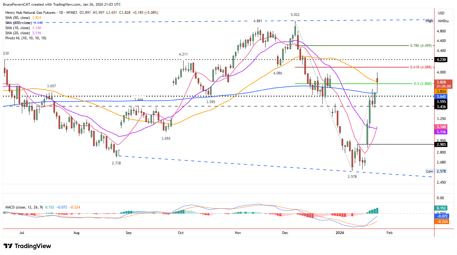 Previsión del precio del gas natural: el impulso contratendencia gana  fuerza por encima del soporte | FXEmpire