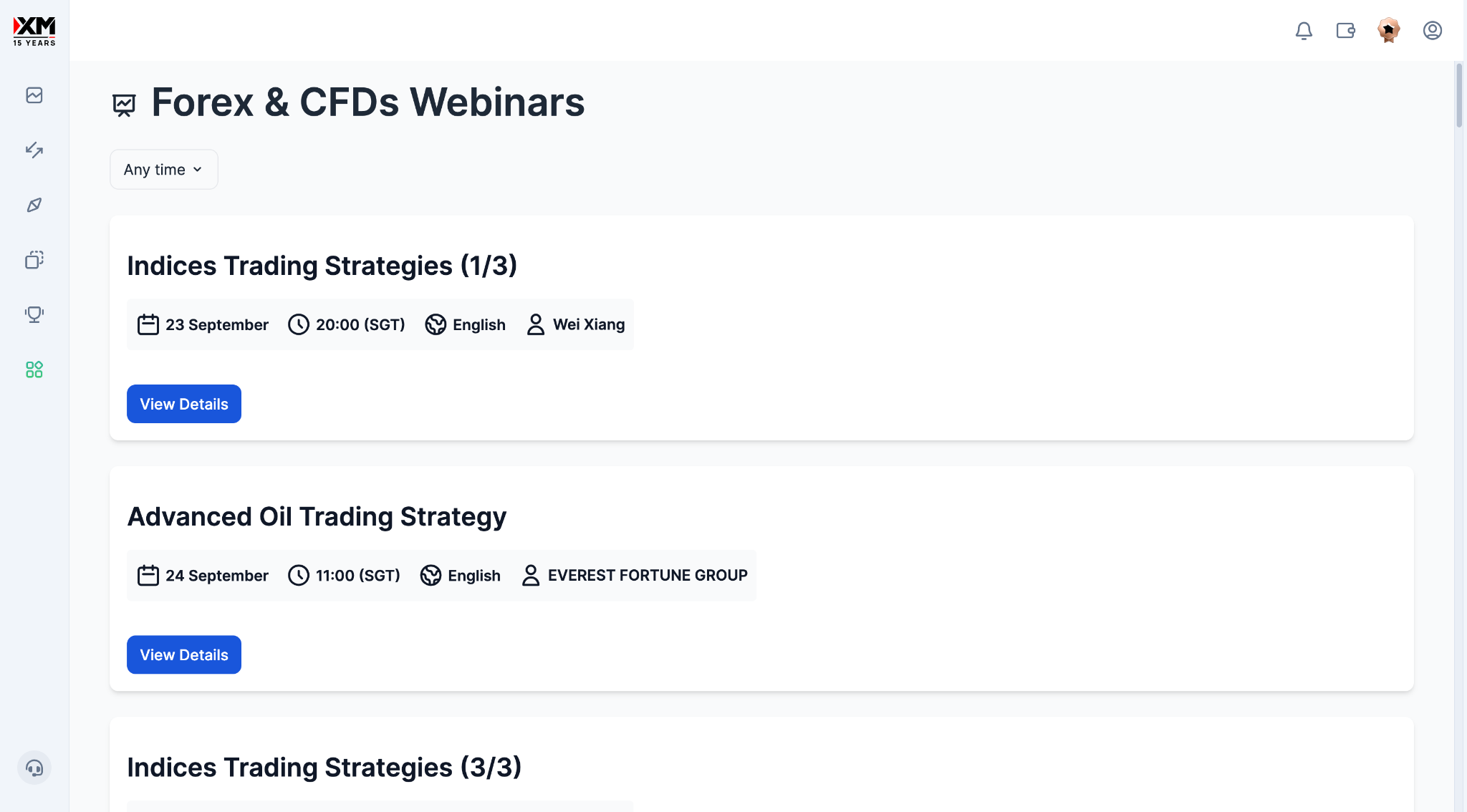 XM webinars