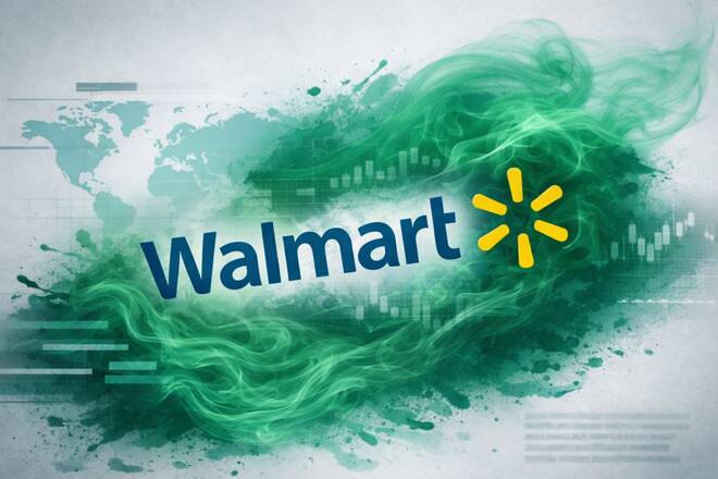 Walmart label and its logo.
