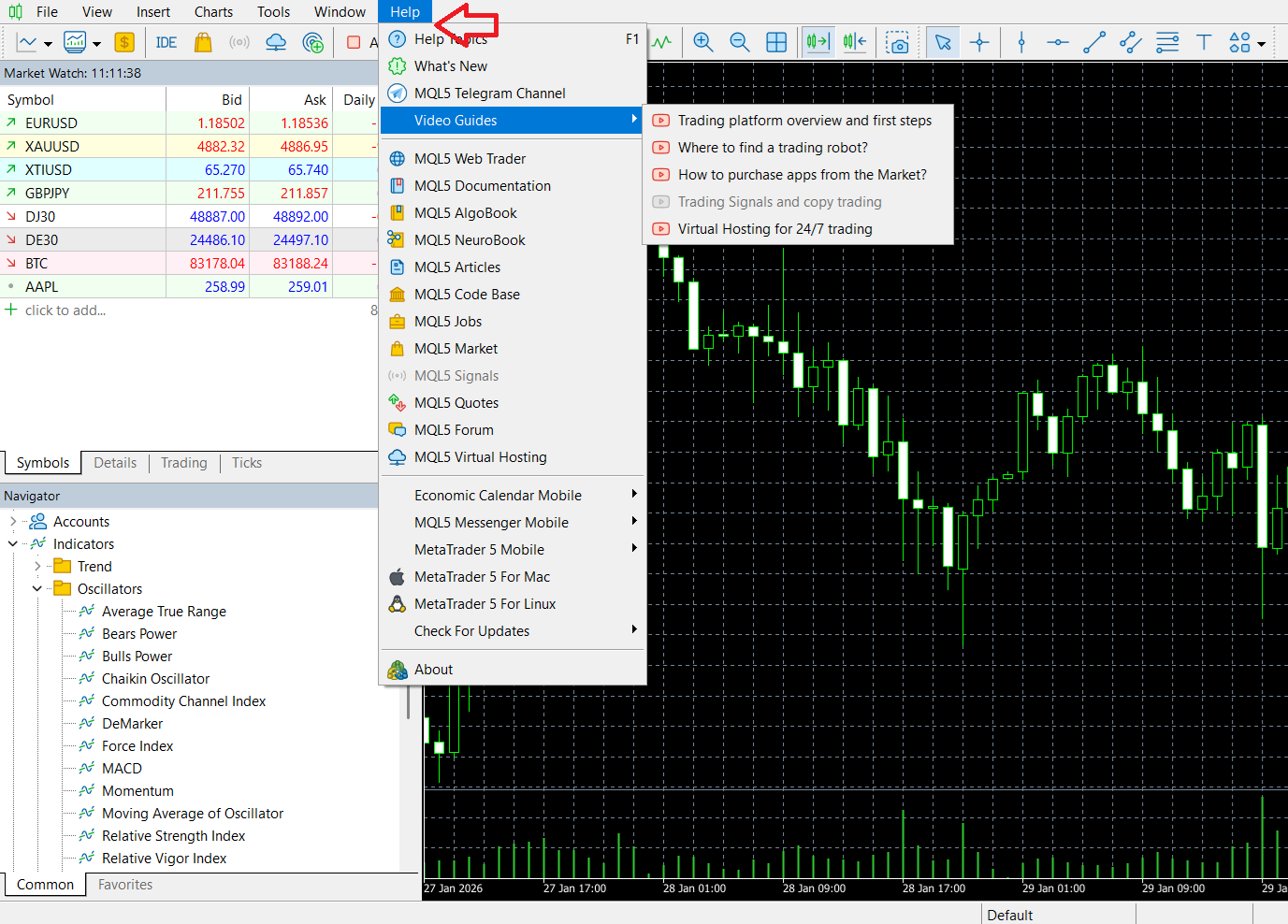 MetaTrader’s supporting materials