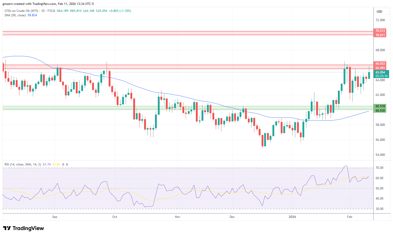 WTI Oil 110226 Daily Chart