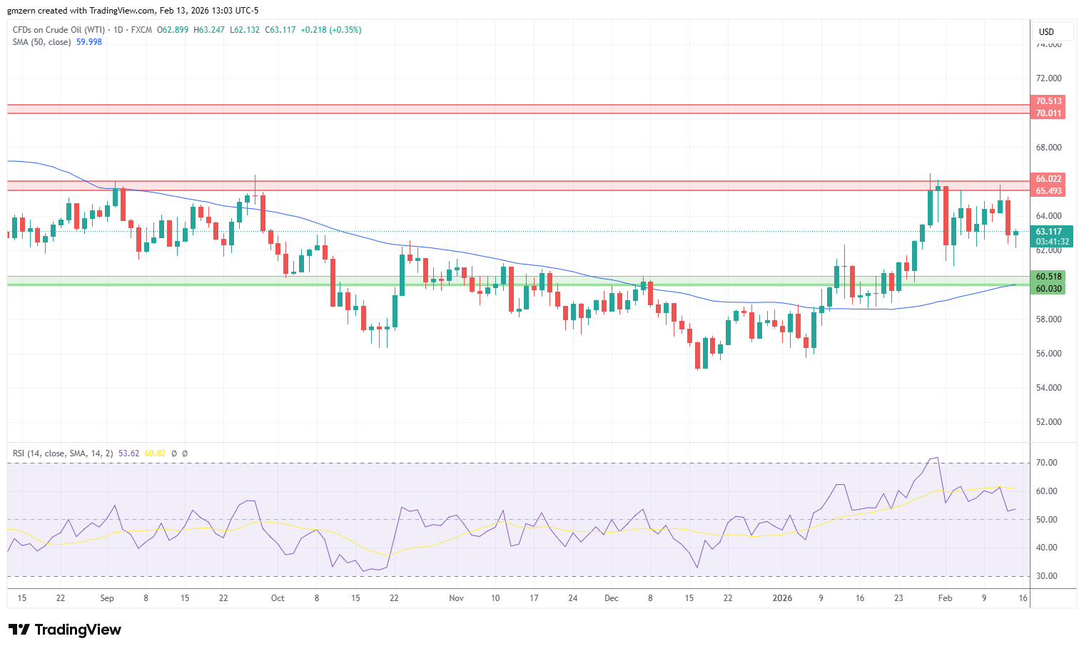 WTI Oil 130226 Daily Chart