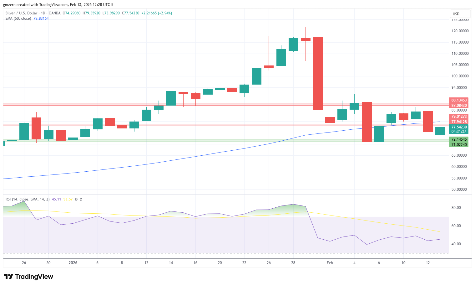Silver 130226 Daily Chart
