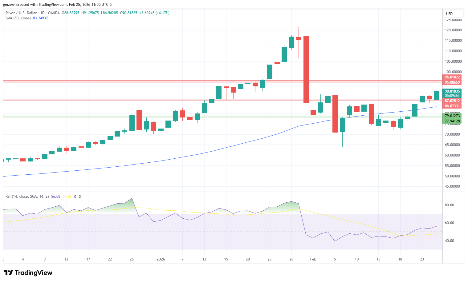 Silver 250226 Daily Chart