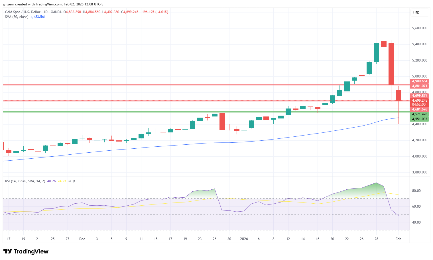 Gold 020226 Daily Chart