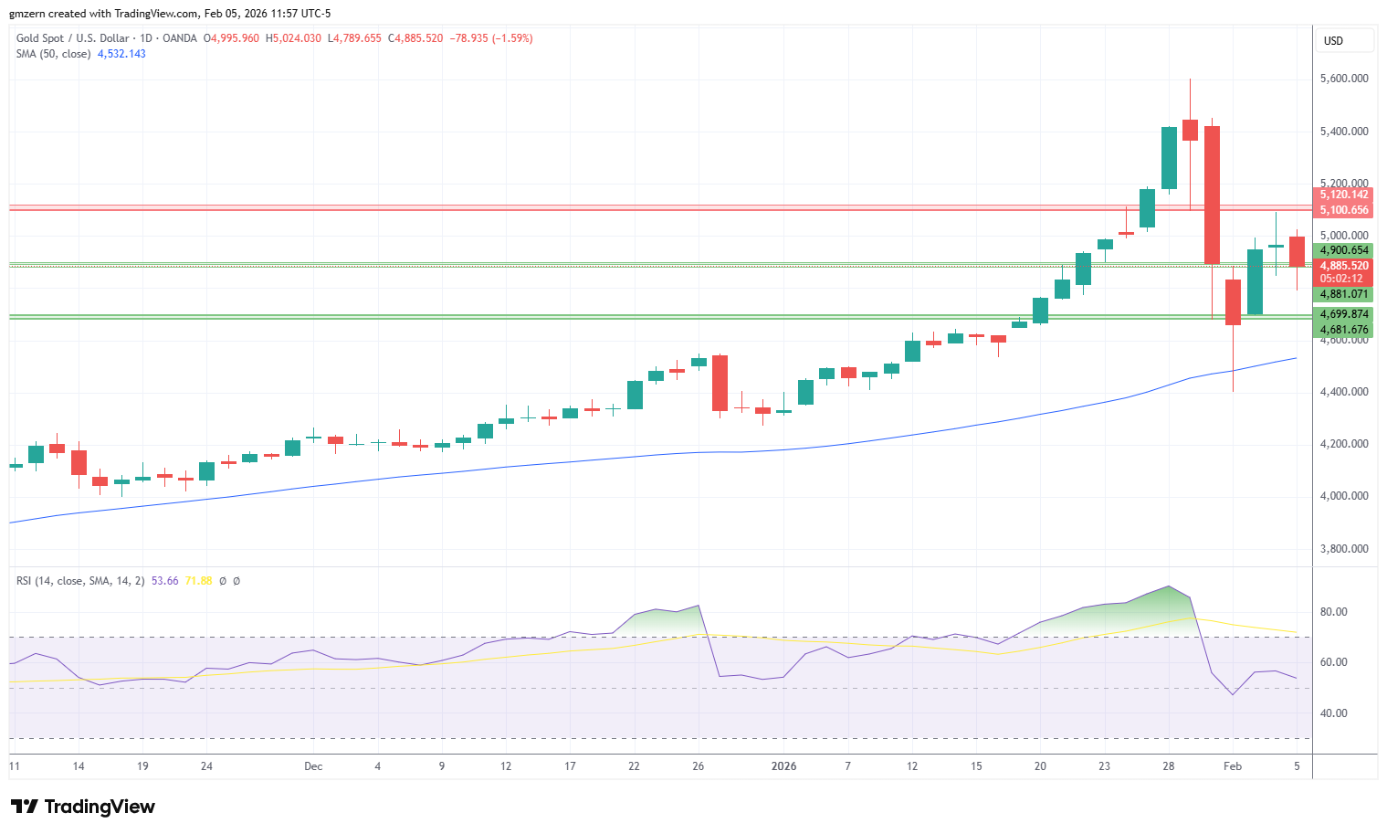 Gold 050226 Daily Chart