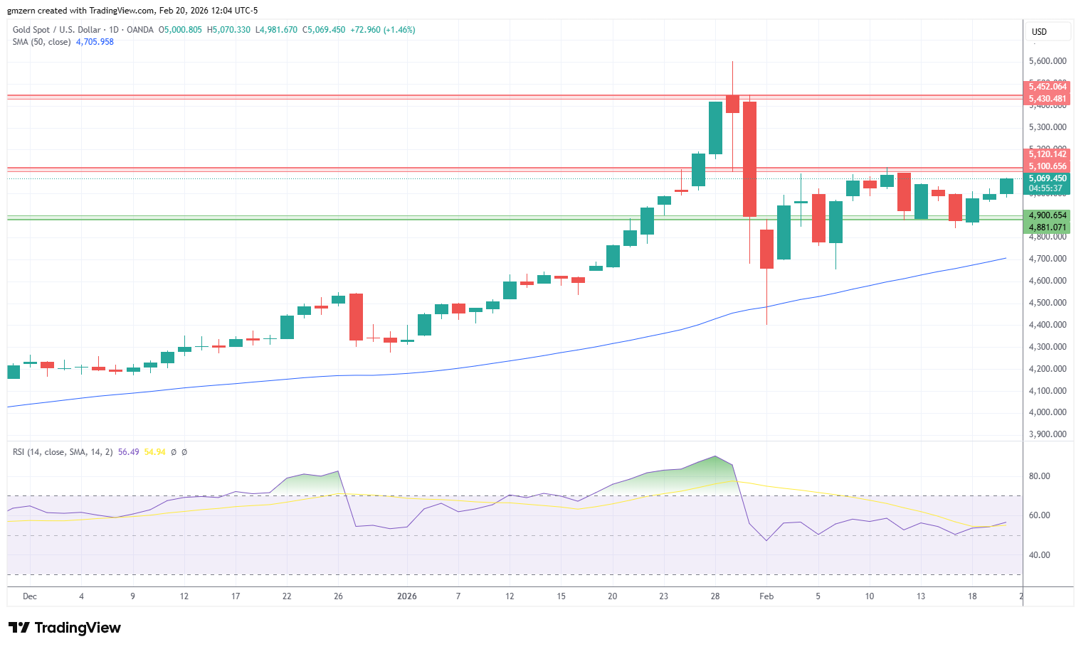 Gold 200226 Daily Chart