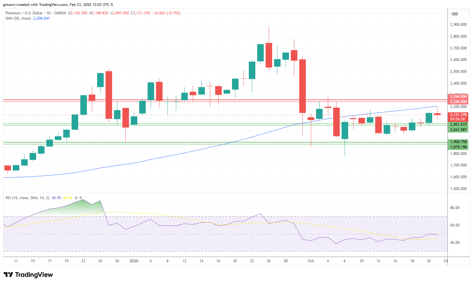 Platinum 230226 Daily Chart