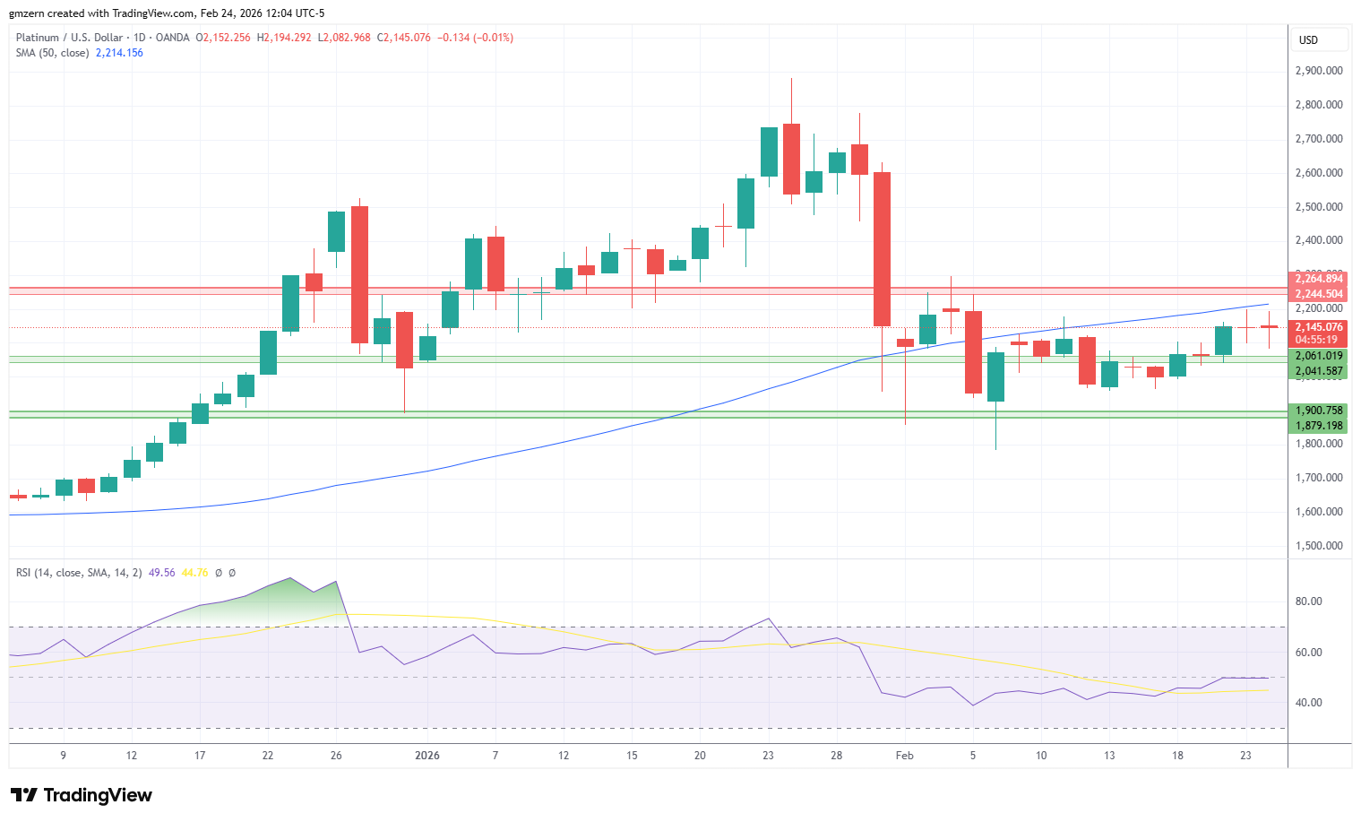 Platinum 240226 Daily Chart