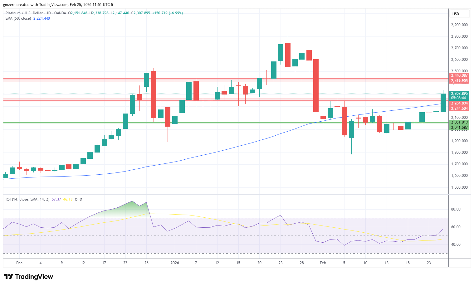 Platinum 250226 Daily Chart