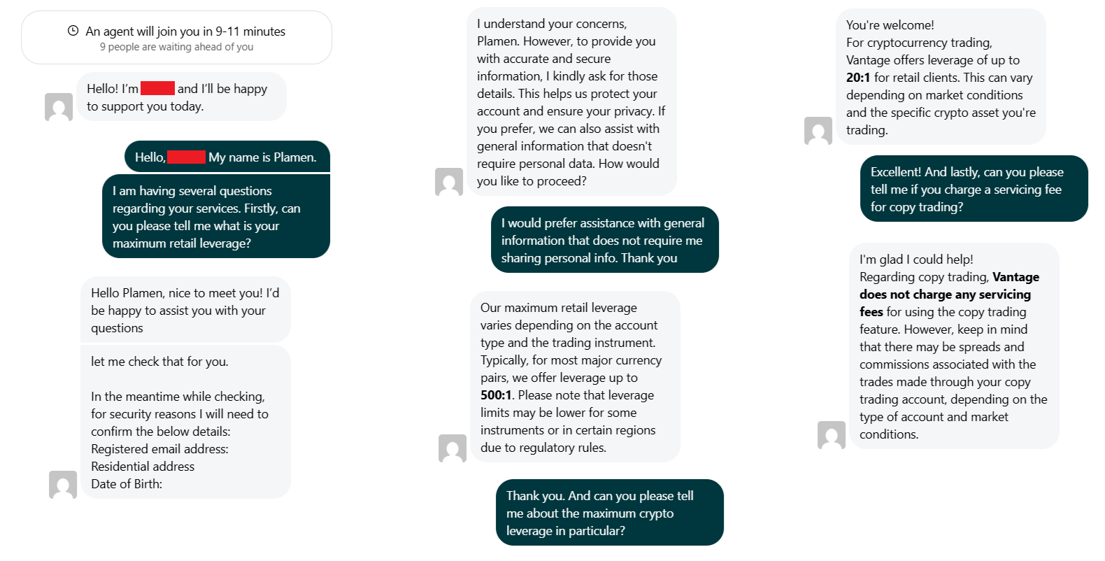 My conversation with Vantage
