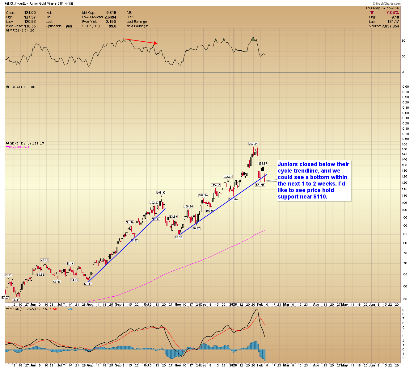 GDXJ daily chart. 