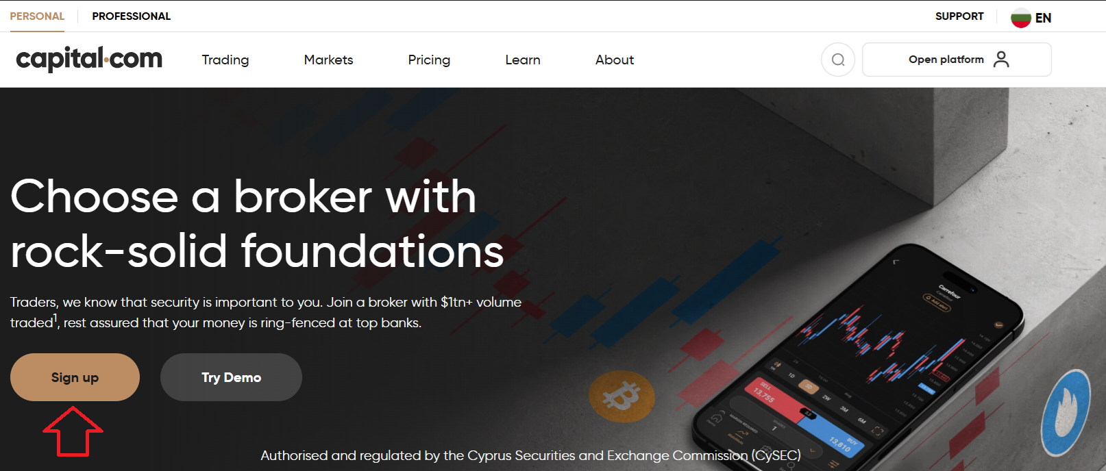 Opening an account with Capital.com