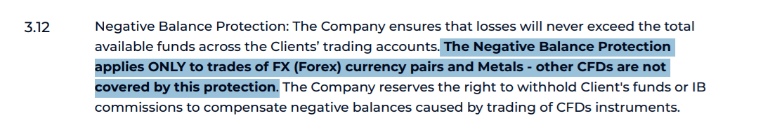 4XC’s negative balance protection policy