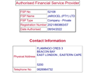 Jarocel Pty Ltd’s licensing info at the fsca.co.za