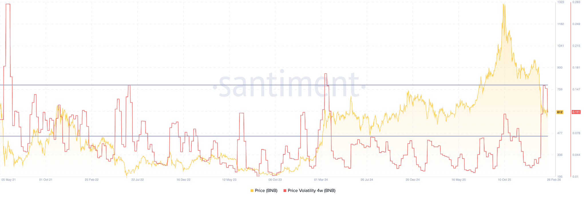 bnb 4-week volatility