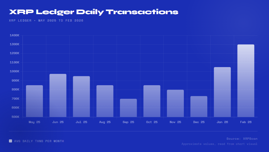 Giao dịch hàng ngày trên sổ cái XRP