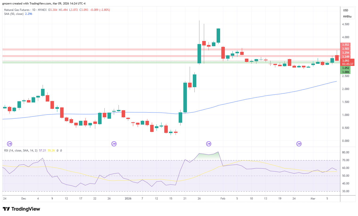 Natural Gas 090326 Daily Chart