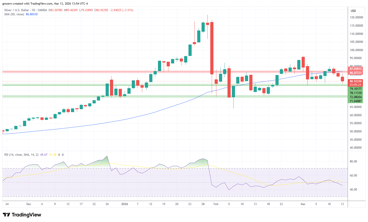 Silver 130326 Daily Chart