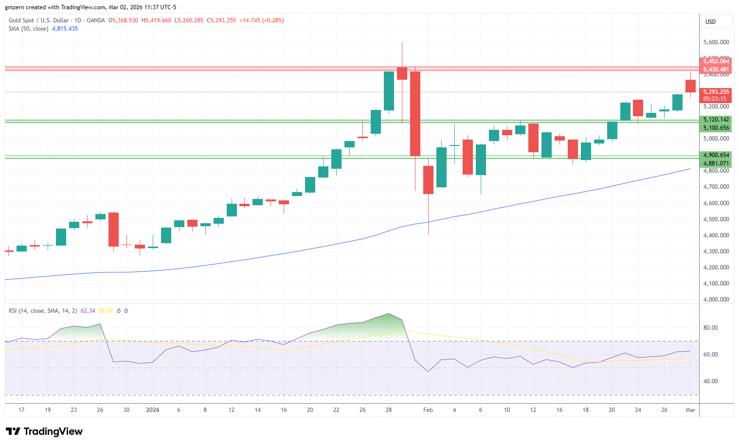 Gold 020326 Daily Chart