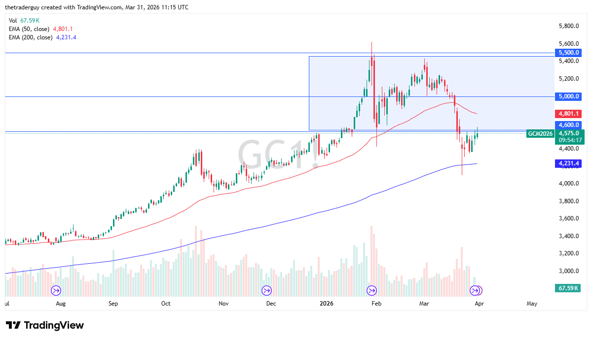 Gold daily candlestick chart. Source: TradingView