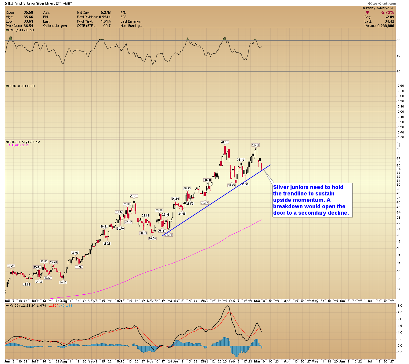 SILJ daily chart.