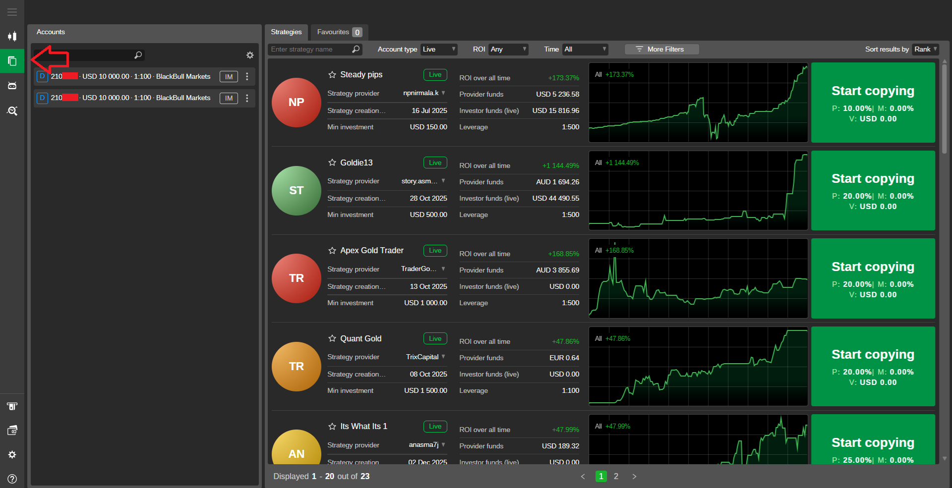 cTrader’s copy trading environment