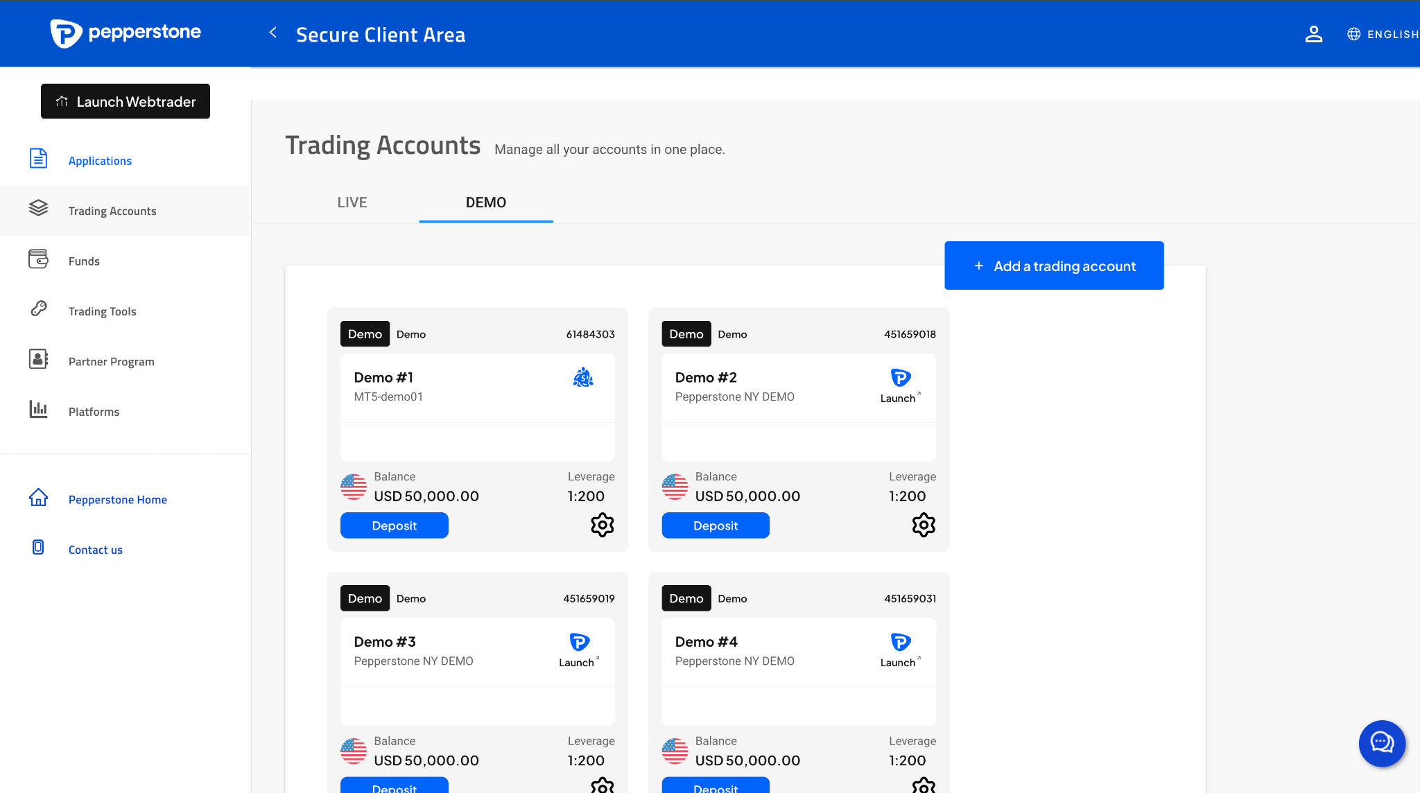 Pepperstone client portal