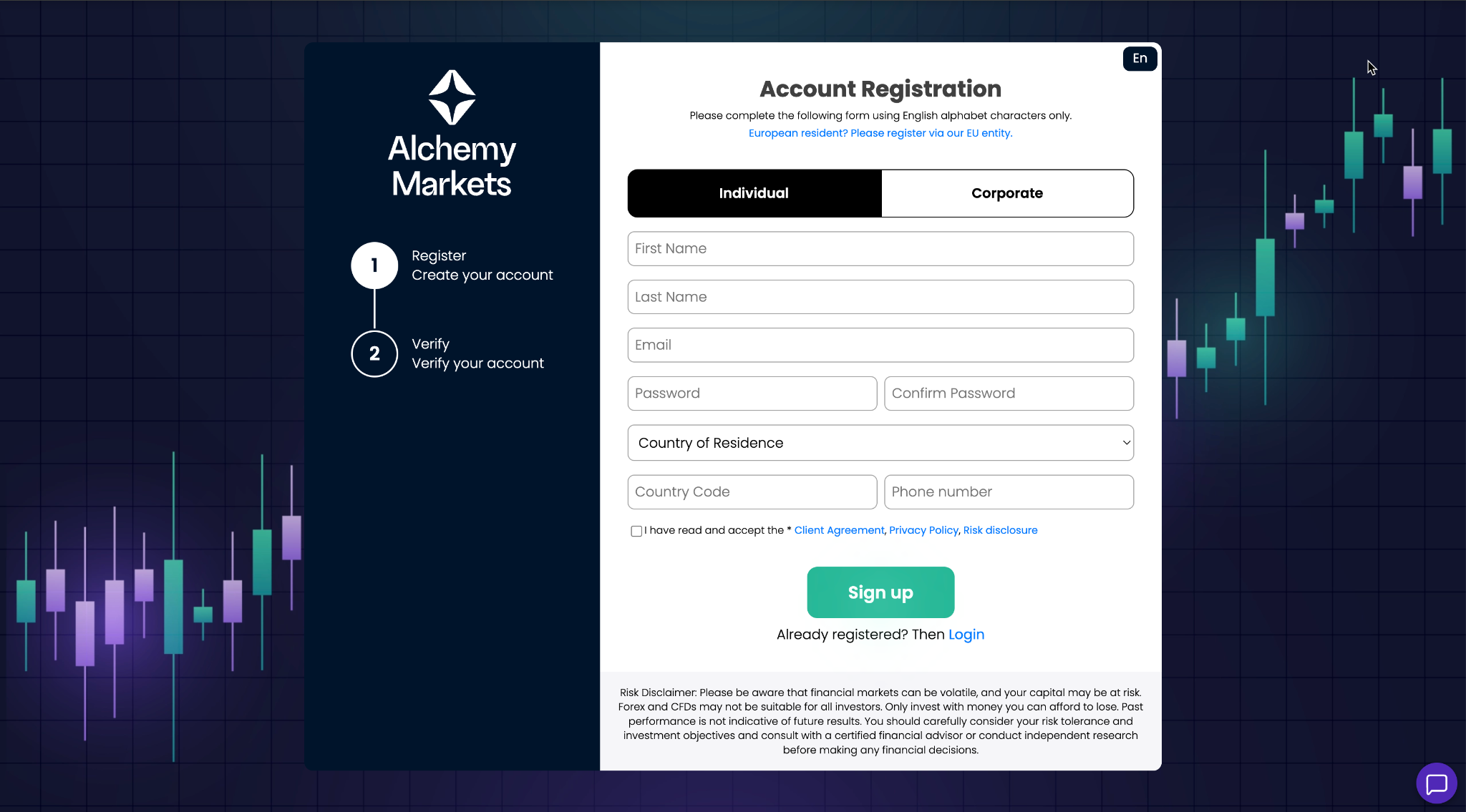 Alchemy Markets registration