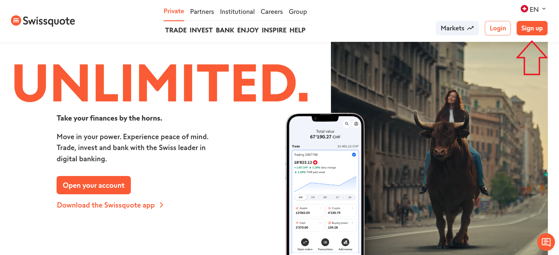 Opening an account with Swissquote