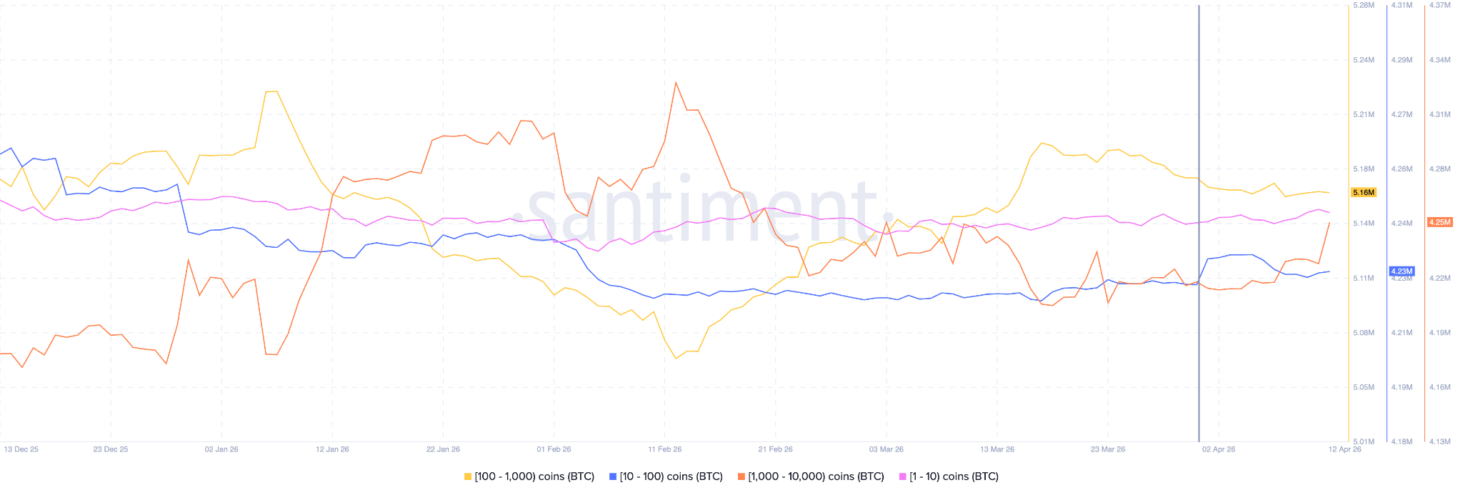 Balance of Whale Addresses BTC