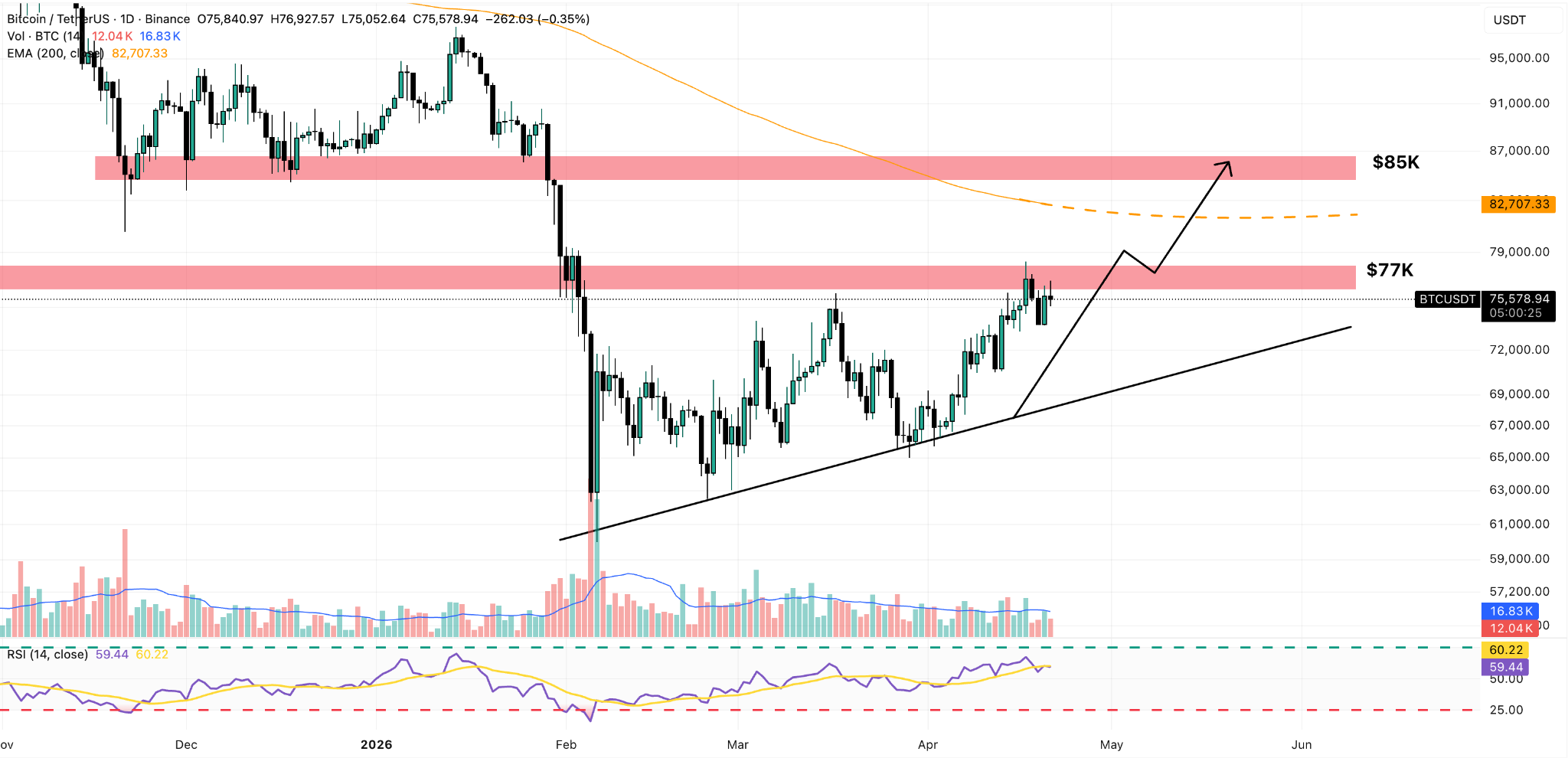 BTC/USDT Daily Chart