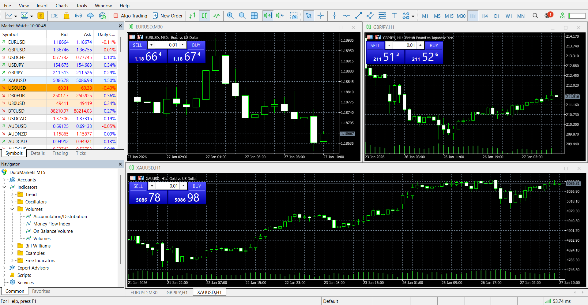MetaTrader 5’s main panel