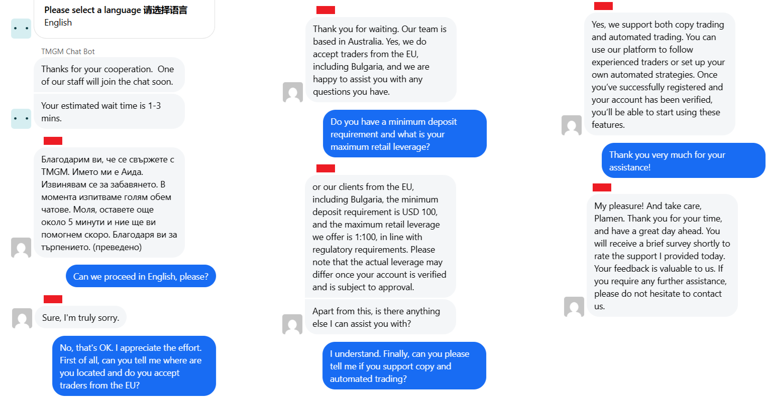 My first conversation with TMGM