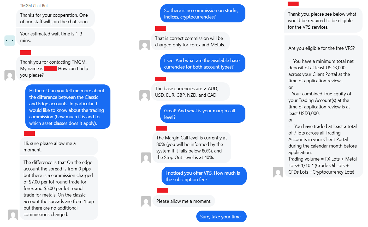My second conversation with TMGM