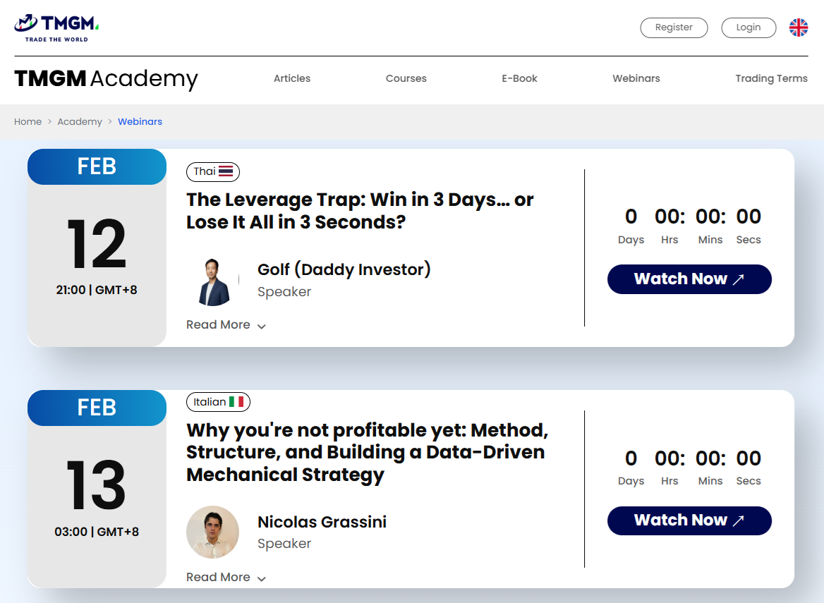 TMGM’s educational webinars