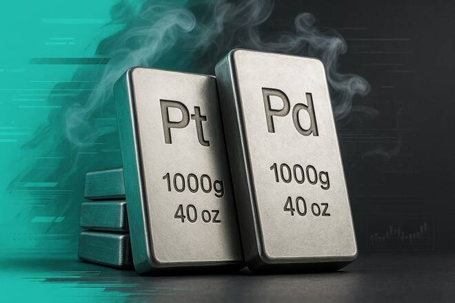 Platinum and palladium bullion.