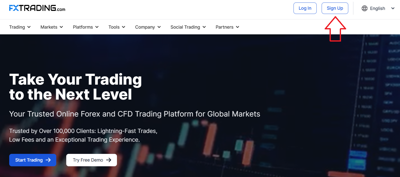 Opening an account with FXTRADING.com