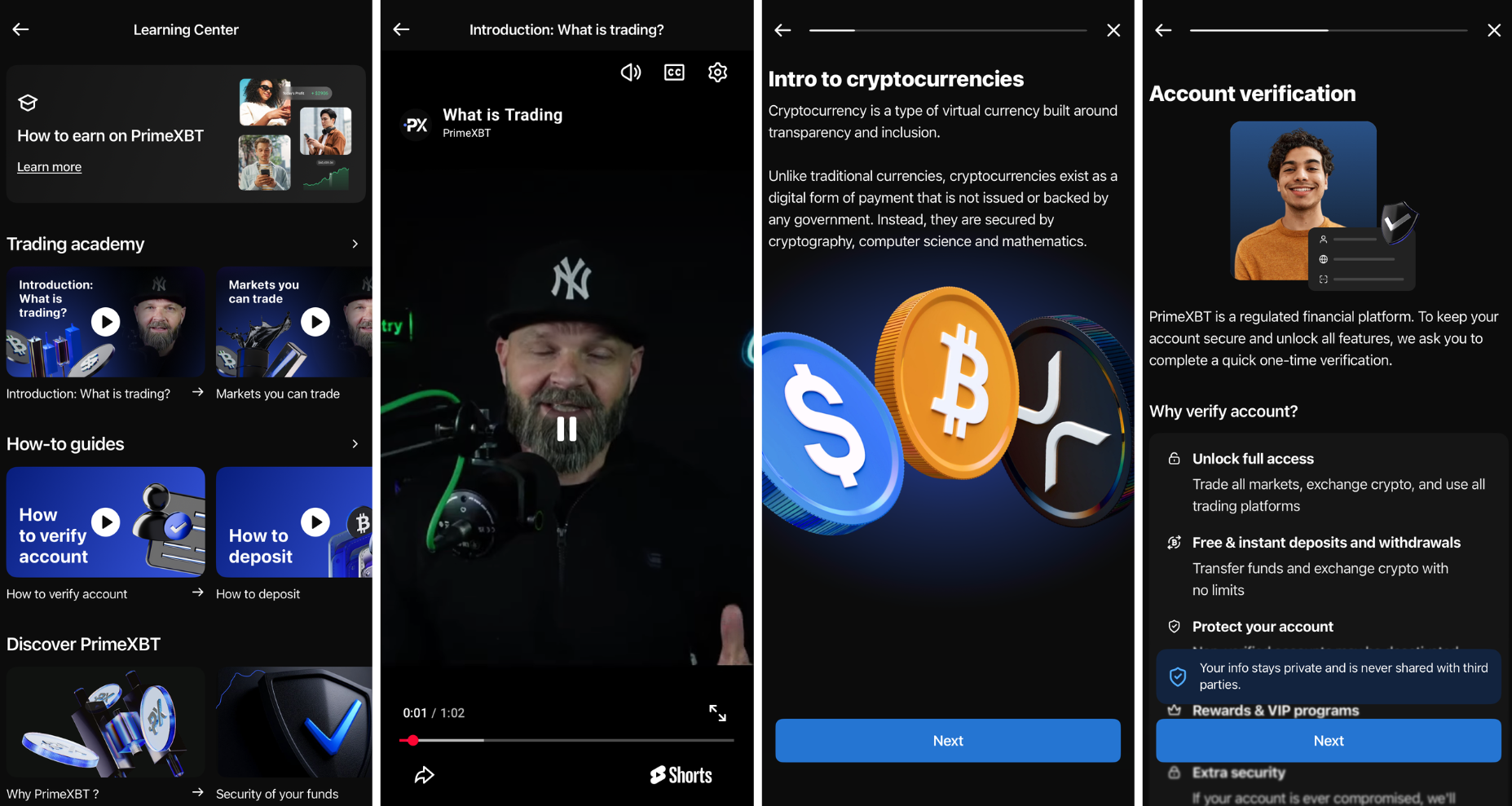 Education on PrimeXBT app