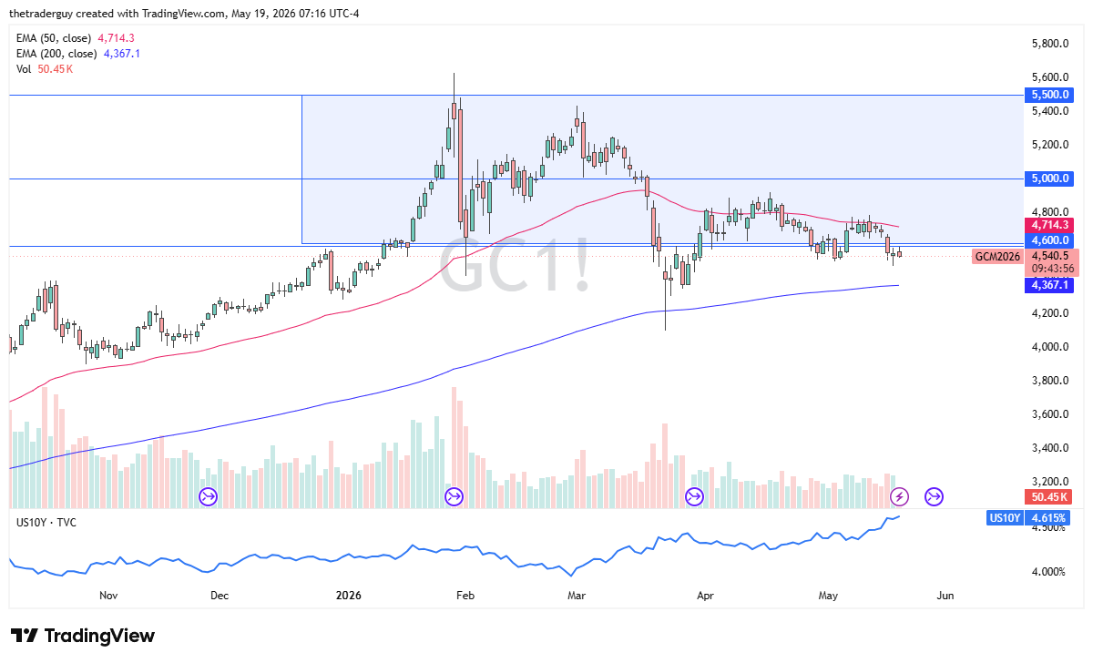 Gold daily candlestick chart. Source: TradingView