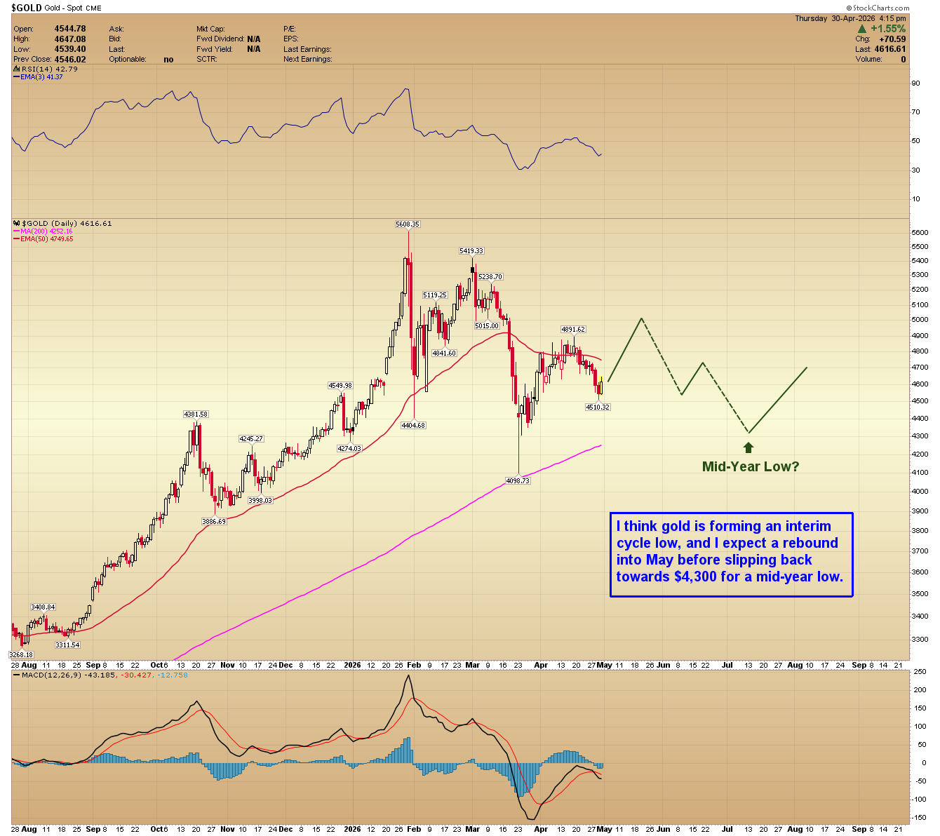 Gold daily chart. 